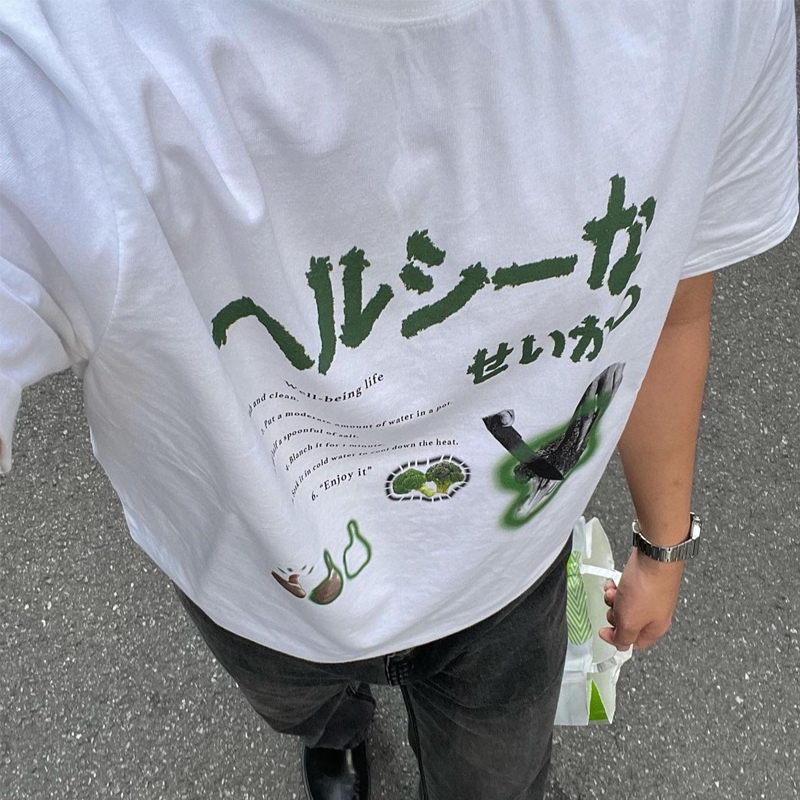 Y2k japońska moda uliczna t-shirty damskie ponadgabarytowe Harajuku śmieszne koszulki Egirl koreańska moda koszulki z nadrukami topy odzież damska