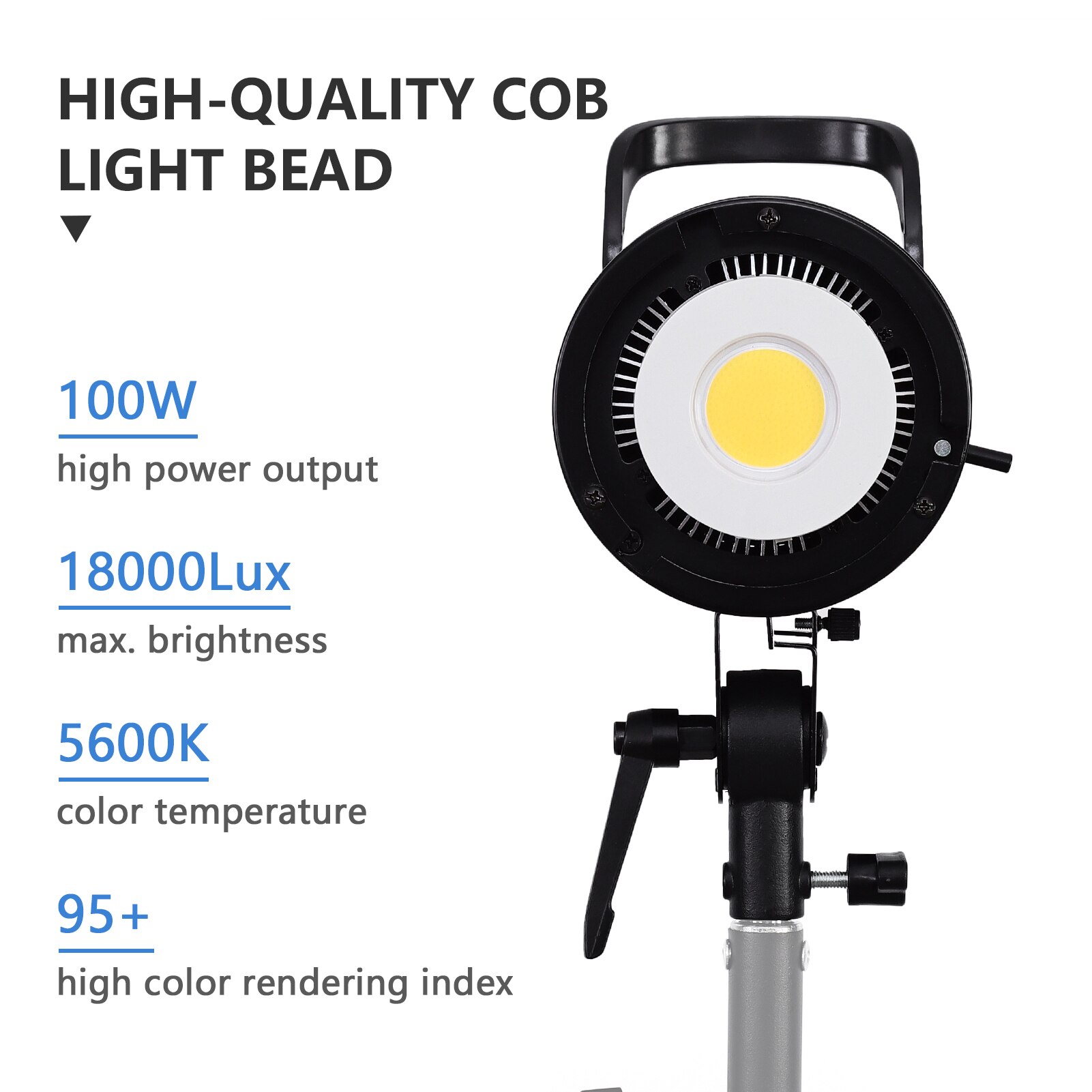 Andoer ET-100-D 100W Studio LED Kontinuierliche Video Licht 5600K Einstellbare Helligkeit CRI 95 + w/ Standard Reflektor Fernbedienung