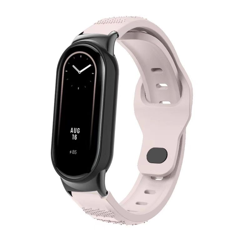 Siliconen band voor Xiaomi Mi Band 9 8 SmartWatch Ademende sportarmband Vervanging polsband voor MiBand 9 8NFC 8 horlogeband: Red black