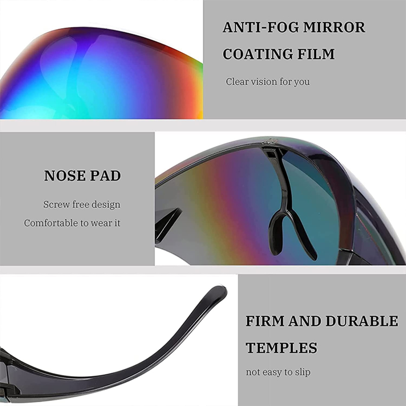Mascarilla protectora para ciclismo, gafas de sol transparentes, antivaho, antisalpicaduras, máscara facial completa, gafas de seguridad