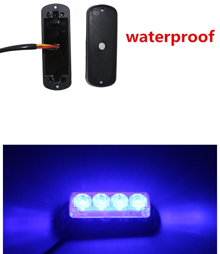 Bil lastbil 4 led nödsignal ljus bar risk blixt strobe varning blå röd vit