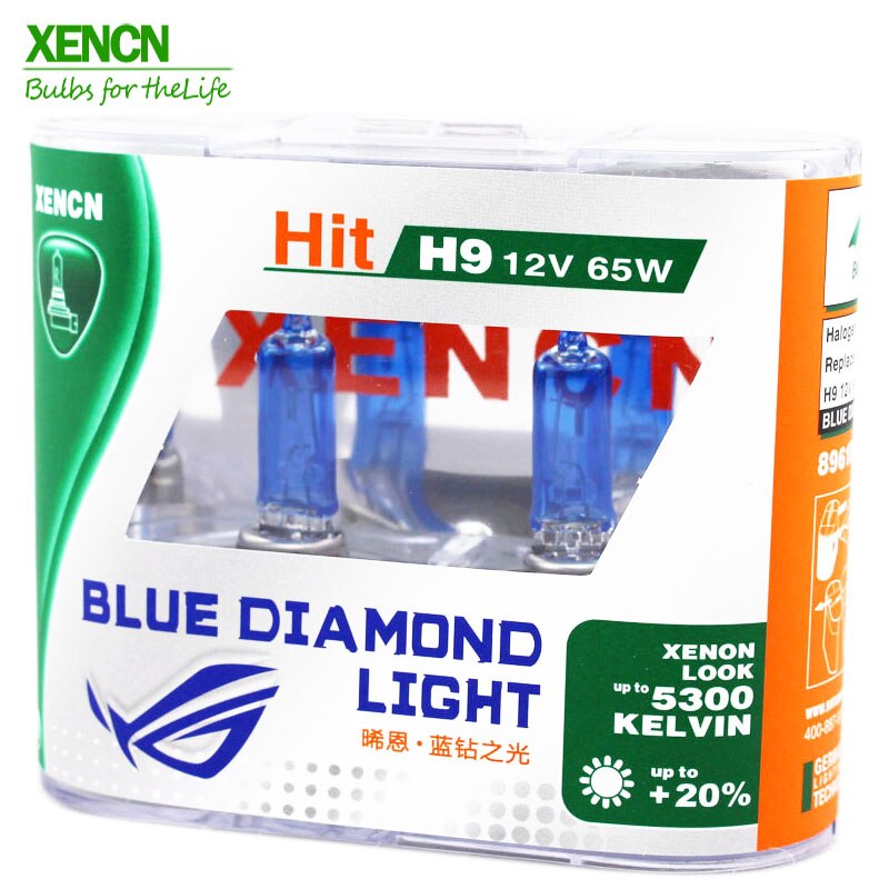 XENCN H9 12V 65W 5300K Blue Diamond Light Halogen Car Bulb Headlight Fog Lamp 2pcs For Mazda CX-5 30% More ligh 75M Beam
