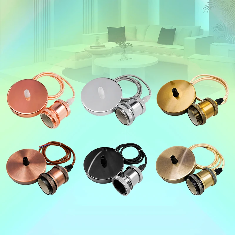 Base de iluminación colgante Edison Vintage E27 E26, soporte de lámpara con casquillo de tornillo de iluminación Retro, decoración Industrial para interiores, soporte de lámpara de fijación