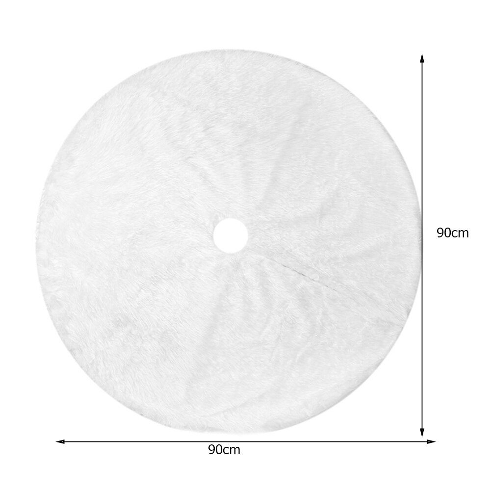 78/90/122cm Xmas Christmas Tree Plush Decorations Items Pure White Hairy Skirt Festival Home Party Decor Ornaments Crafts Carpet: 90CM