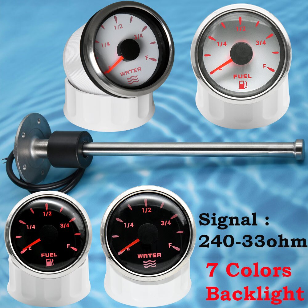 AD 240-33 ohm Tank Water Level Indicator with 7 Color LED Digital Level Gauge for Marine Boat Oil Tank Fuel Level Sensor 12V/24V