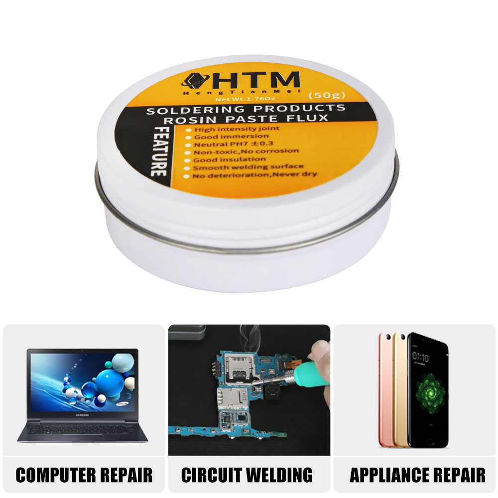 HTM Mild Rosin Soldering Paste 10g/50g Environmental Soldering Paste Flux PCB IC Parts Welding Soldering for Metalworking