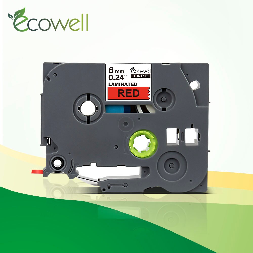 Ecowell 1 sztuk 6mm taśmój etykietowe tze-211 tz211 111 kompatybilny dla brat p-dotykać drukarki tz-211 tz tze211 tze 211 dla drukarka robić etykiet: czarny on czerwony