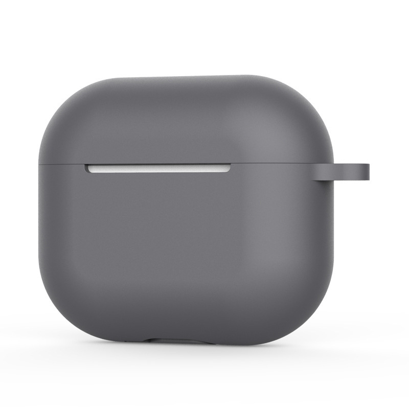 Soft Silicone Case For Apple AirPods 3 Case headphone accessories wireless Bluetooth headset cover with hook hole for airpods 3: WHEAT