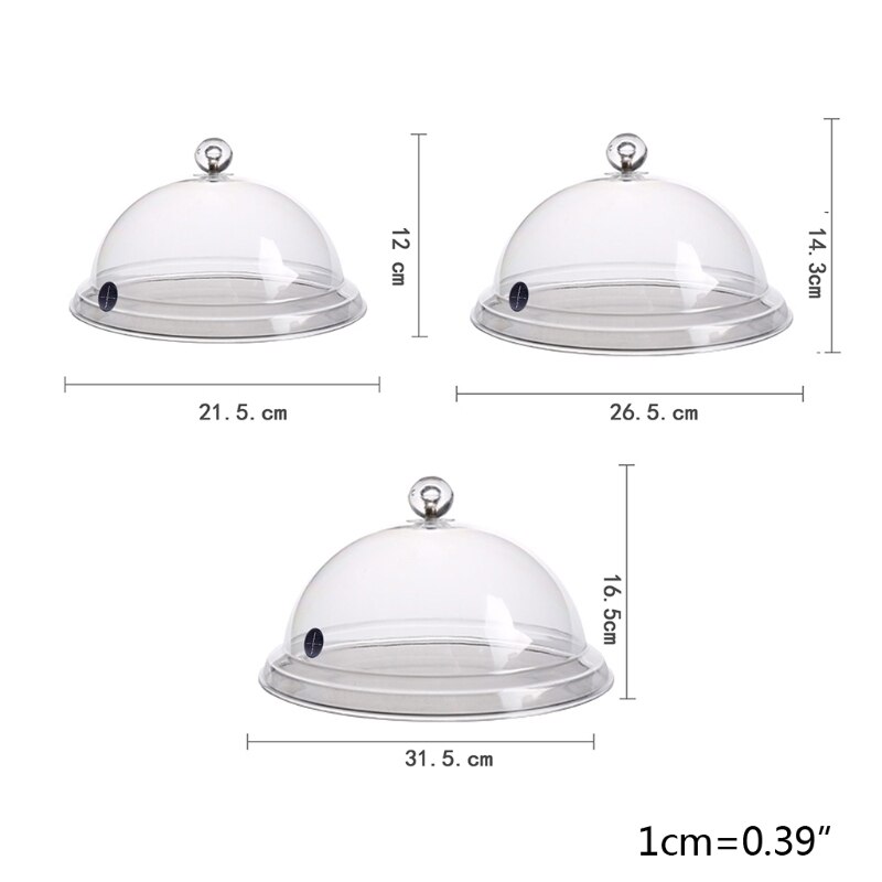 Home Smoking Dome Cover Kitchen Cooking Smoke Hood Acrylic Smoke Infuser Cloche W0YD