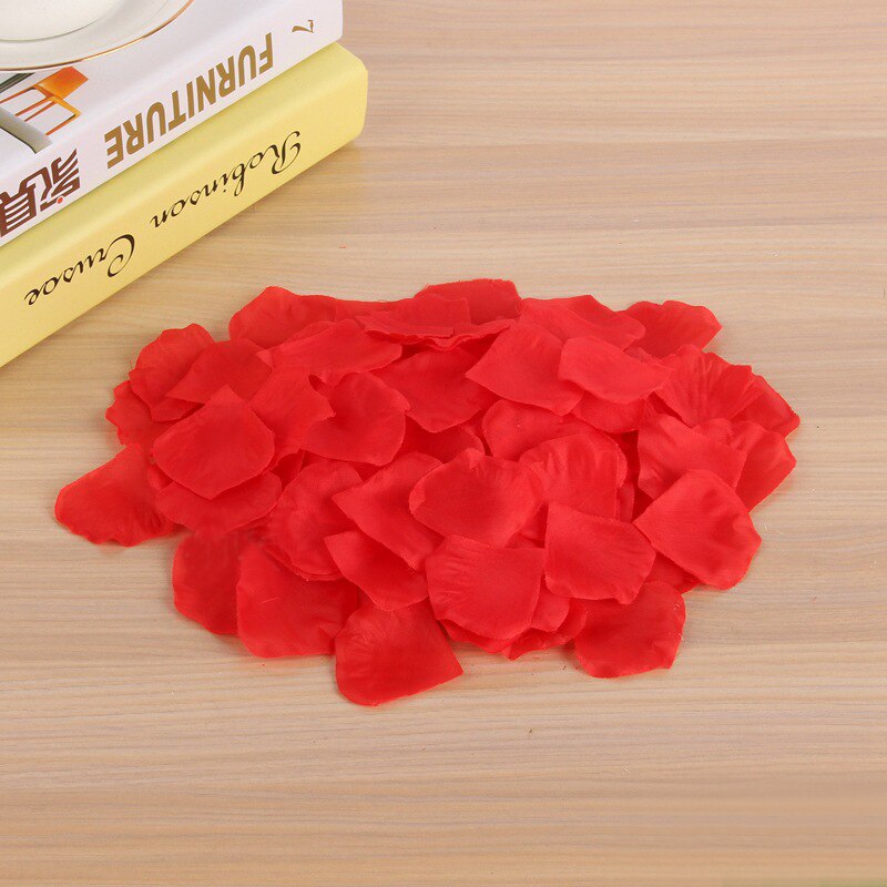 1000pcs Artificial False Rose Flower Petals Wedding Party Romantic Night Event Wedding Decoration Simulation Rose Petal: red