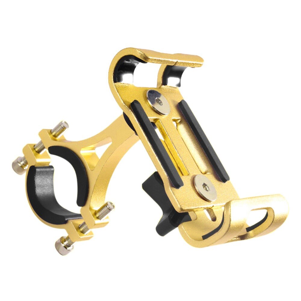 Soporte de teléfono móvil para bicicleta, sostenedor de Metal giratorio de 360 grados para Manillar de bicicleta de montaña y navegación: Gold Can Rotate