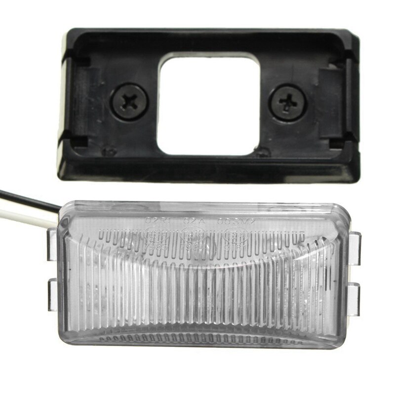 2Pcs 6 LEDs 12/24V White Front/Side Marker Light Lamp For Truck