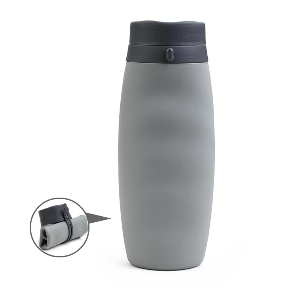Bouteille d'eau de vélo Portable Silicone bouteille pliante sport boisson tasse réutilisable voyage bouteille d'eau vélo accessoire: Gray