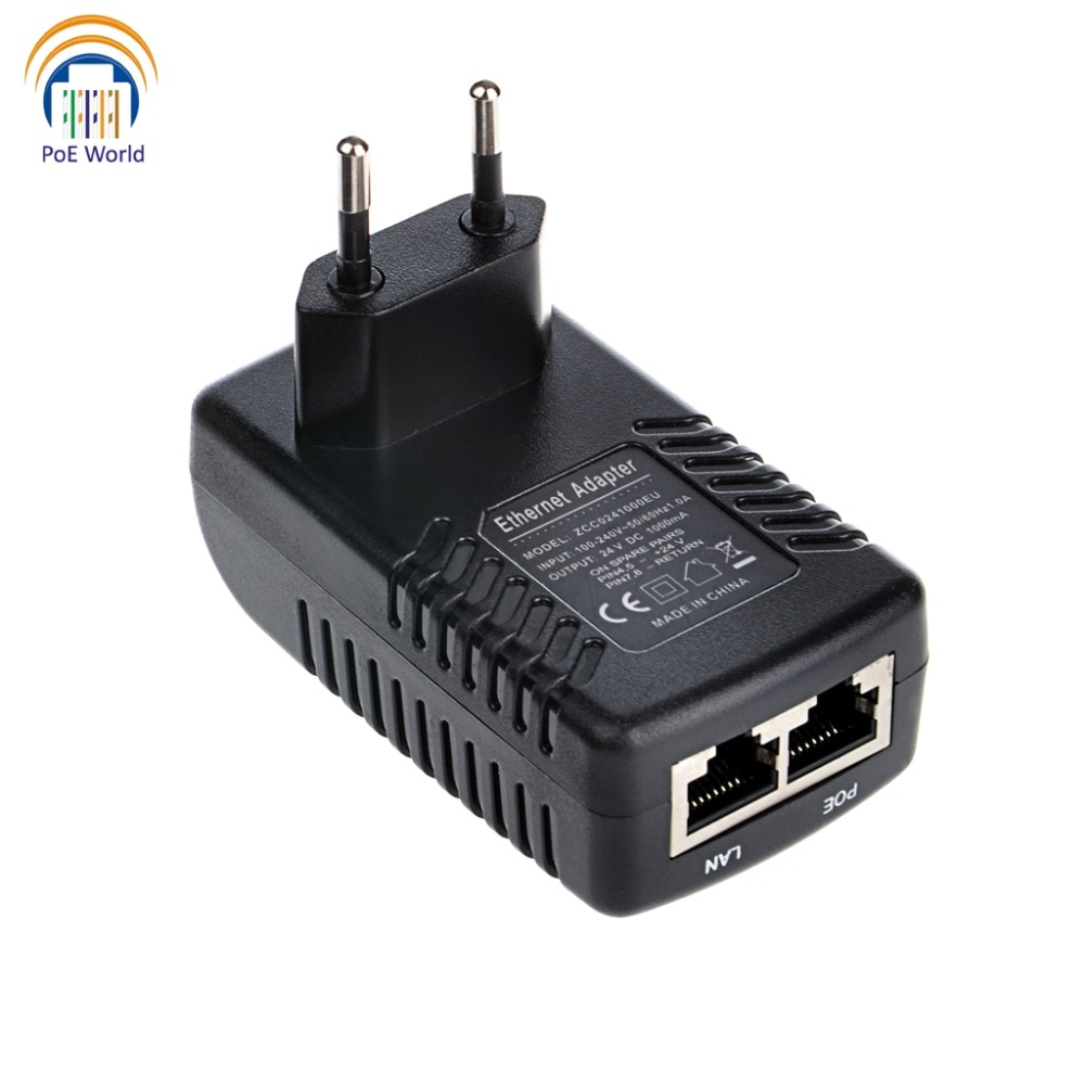 24V Ethernet adapter POE injector Ethernet Power POE pin4/5(+),7/8(-) PoE Adapter for UBNT Mikrotik 24V24W IP camera VOIP Phone