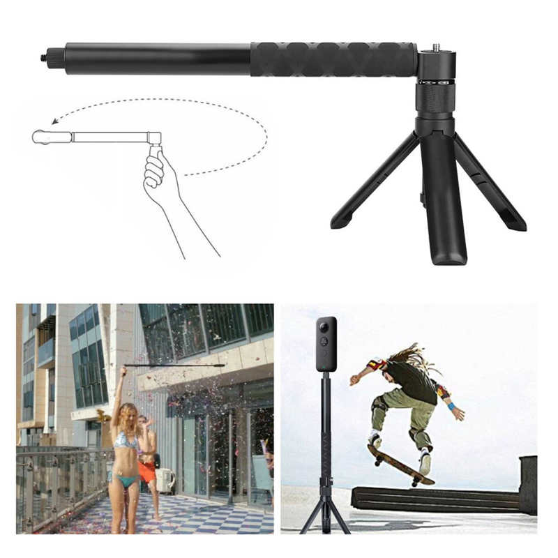 Statief Voeten Handvat Grip Selfie Stok Folding Tripod Stand Met Uitgebreide Pole Voor Insta360 Een/X Camera Mini Statief benen