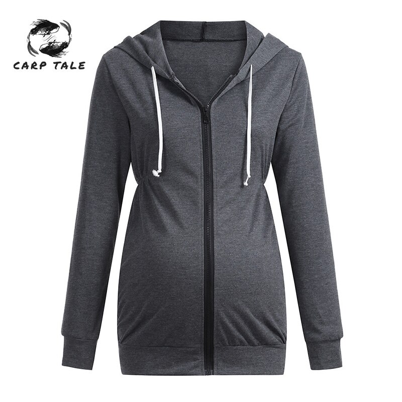 Chaqueta con capucha de maternidad para mujer, ropa de abrigo para mujer, suéter de manga larga, Color sólido, camisa para mujeres embarazadas, abrigos para embarazadas