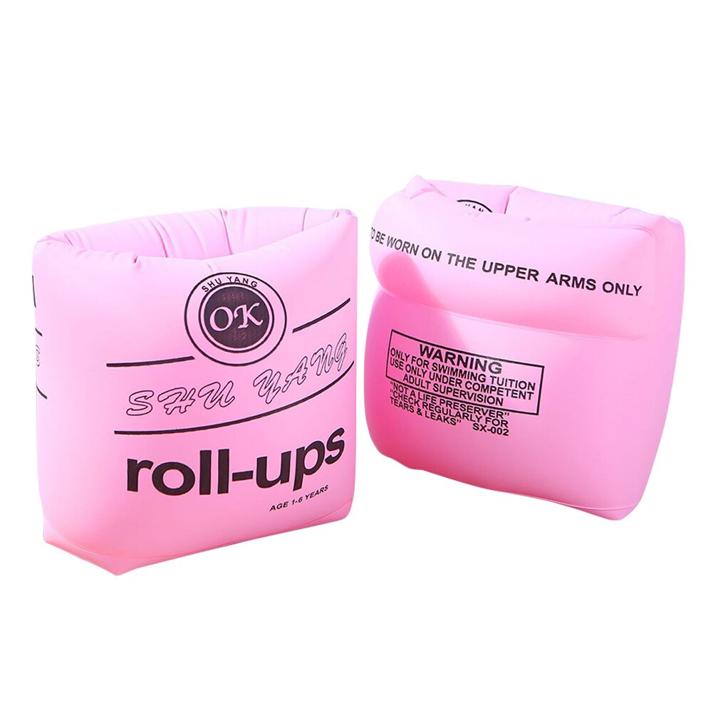 2pcs Adult Children Swimming Arm Rings Inflatable Pool Float Circle Sleeves Pool Buoys Armbands for Swim Trainers: Pink
