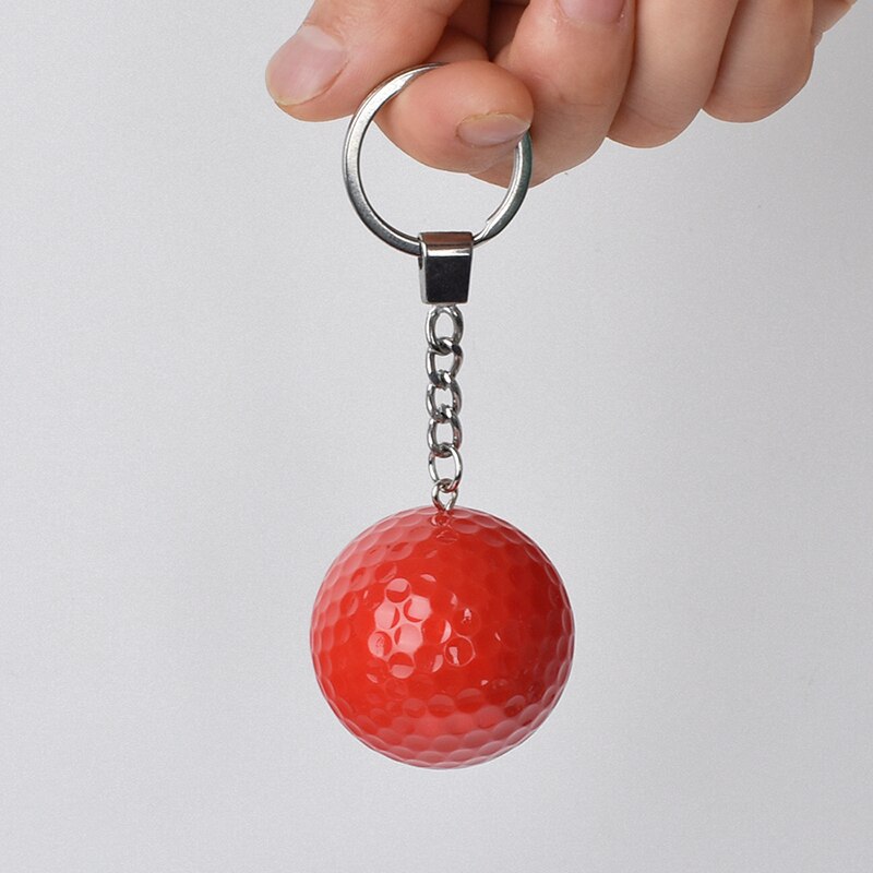 Golf Ball Practice Plastic Sports Home Indoor and Outdoor Resistant Training Red Yellow Blue Green Golf Ball Golf Accessories: Red Keychain