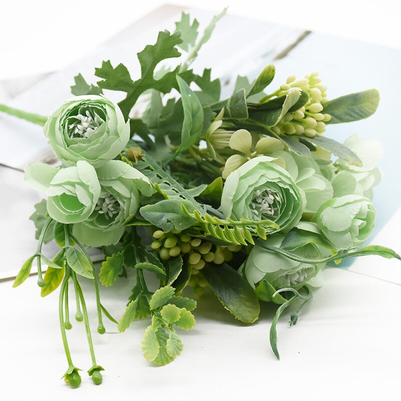 10 Boeket Simulatie Boeket Nordic Hortensia Kleine Knoppen Bedrijf Bloemen Diy Zijde Nep Bloem Kerst Thuis Bruiloft Decoratie