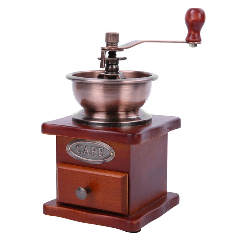 -Wooden Coffee Bean Spice Grinder Manual Coffee Grinder Hand Mill Adjustable Grinder Vintage Style Mill Coffee Grinder