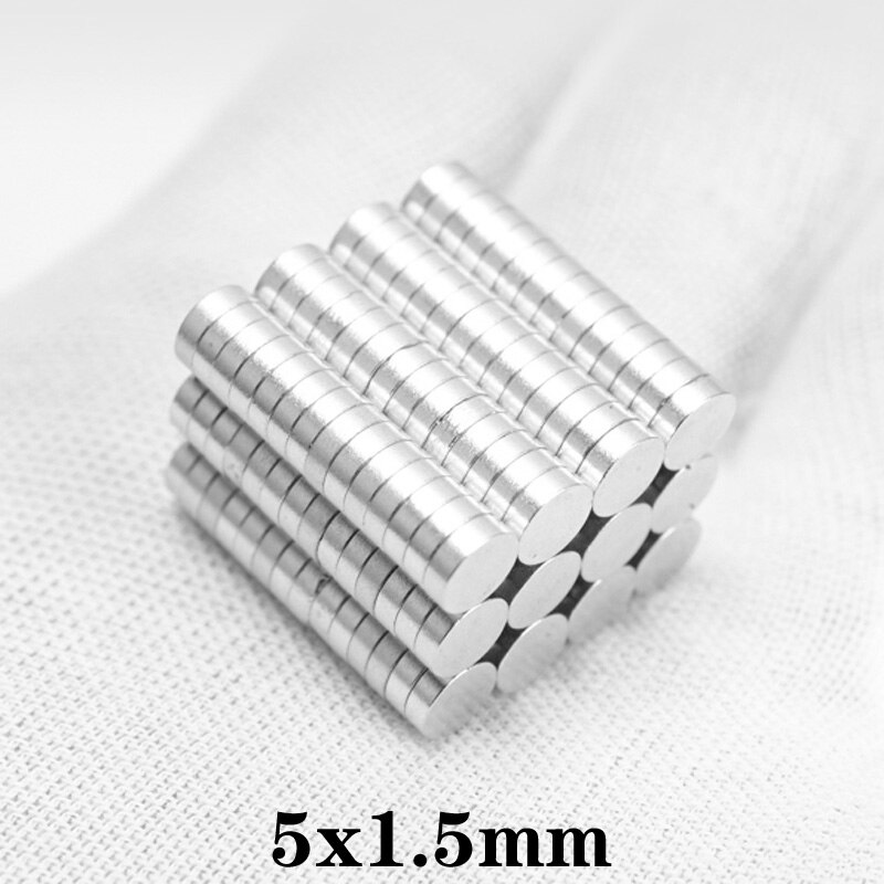 50~2000pcs 5x1.5 Thin Neodymium Magnet 5*1.5mm Permanent Small Round Magnet 5mm x 1.5mm Powerful Strong Magnets Disc 5*1.5 mm