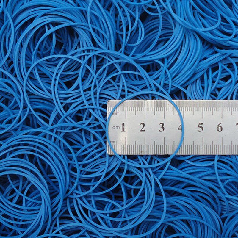 50-500Pcs Blue Color Elastic Rubber Bands Stretchable Sturdy Natural O Rings Diameter 38mm