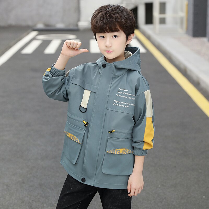 Garçons Manteau Automne Printemps Enfants Veste Imprimée École enfants Vêtements D'extérieur Décontractés Vestes Adolescent Enfants Vêtements Pour 5-14 ans: green / 6