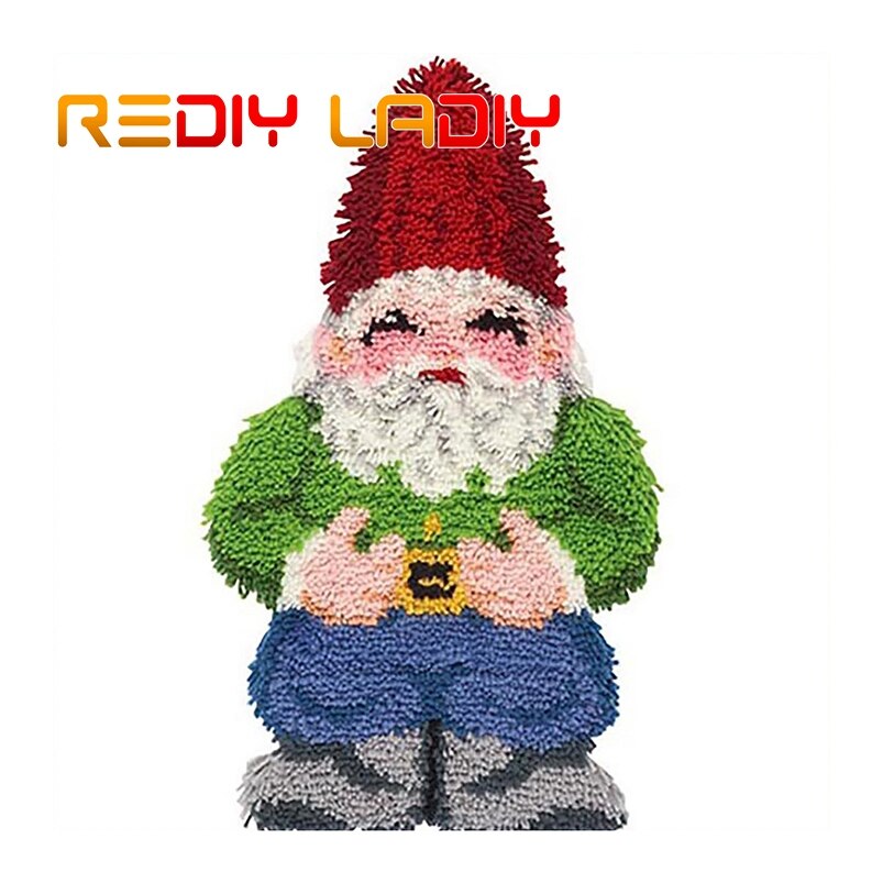 Trava gancho kit tapete crocheting tapete santa pai fio acrílico impresso cor lona almofada tapete crochê tapeçaria sofá decoração: ZD540