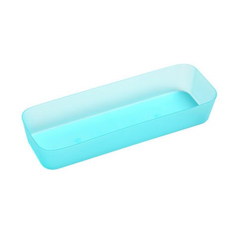Desk Storage Drawer Divider Bathroom Kitchen Organizer Plastic Box Office Home Jewelry Makeup Organization Grocery Storage Tray: Blue M