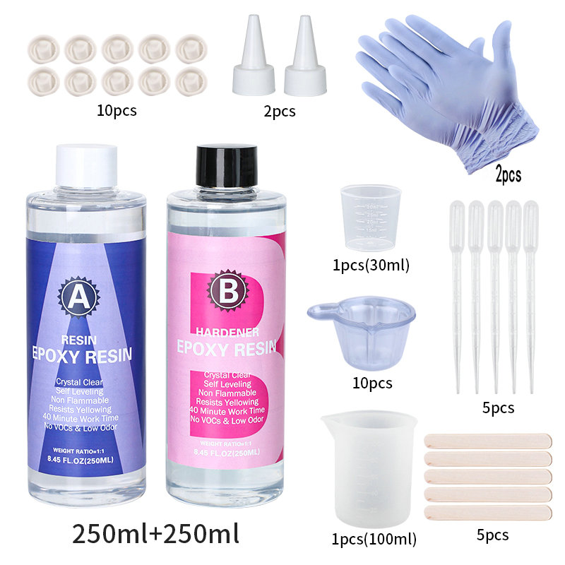 Kit de resina epoxi transparente 1:1, alto brillo y burbujas, suministros de resina artística gratis para recubrimiento y fundición artesanal, fabricación de joyas DIY: Morado