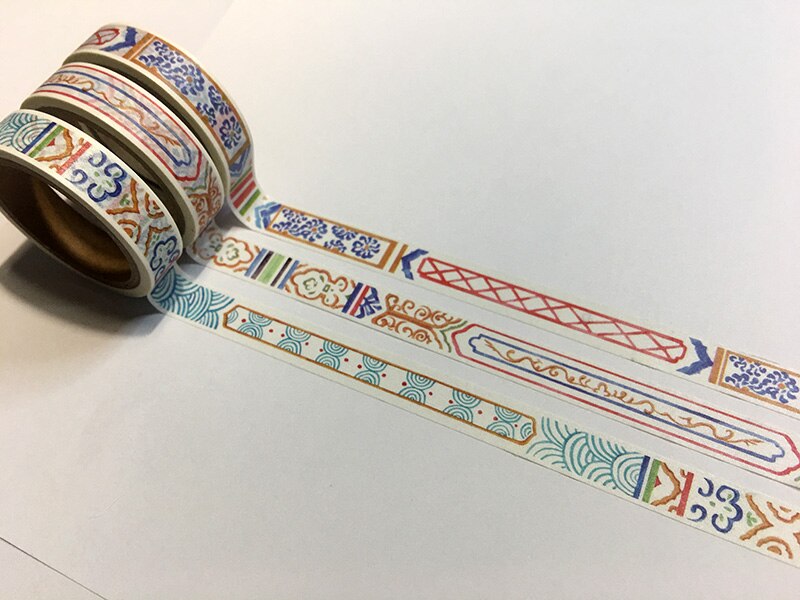 Chinese Symbol Washi Tapes Bullet Journal DIY Middle Age Old Slim Border The Imperial Palace