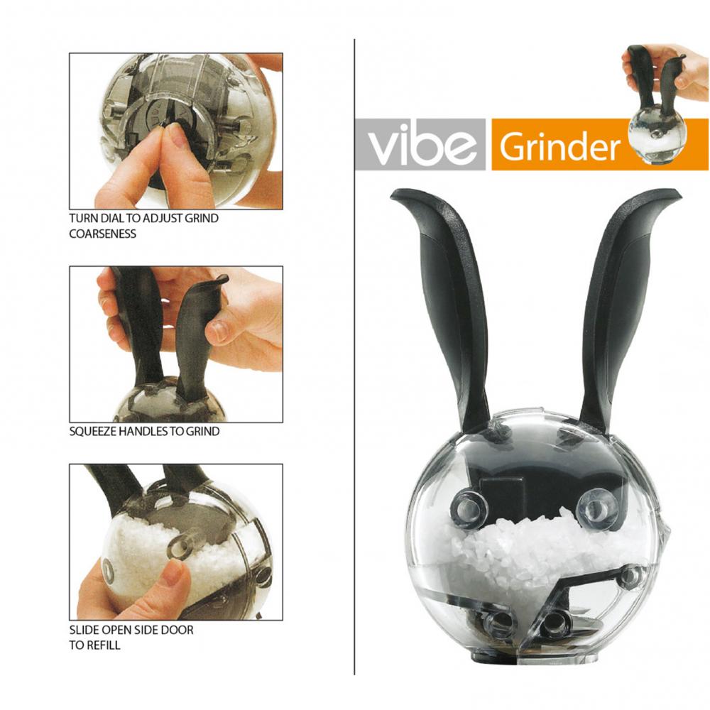 Manual Mini Salt Pepper Mill Portable Rabbit Ears Ceramic Core Ball Grinder Storage seasoning jar Mills Gadgets transparent