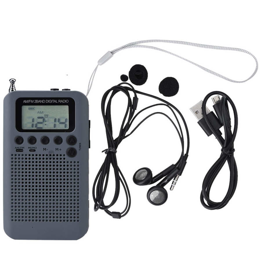Mini LCD Digital AM FM Radio Speaker Decoding Digital Radio 2 Band 8UV Stereo Tuning Radio Pocket Radio with 3.5mm Headphone