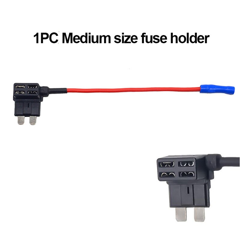 12V MINI SMALL MEDIUM Size Car Fuse Holder Add-a-circuit TAP Adapter with 10A Micro Mini Standard ATM Blade Fuse: medium fuse holder