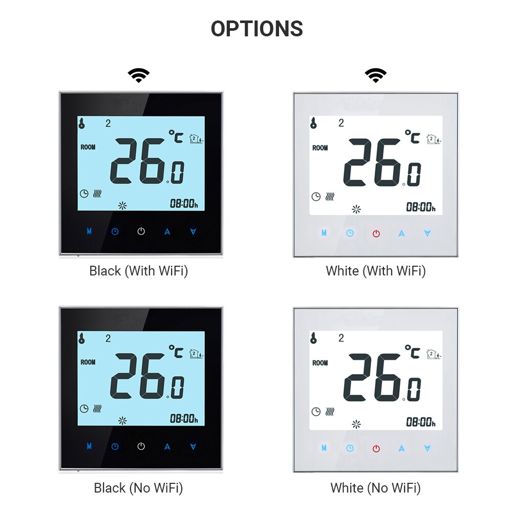 Wifi Thermostat Floor Heating System Touchscreen Heating Boiler Temerture Control Only Thermostat with App and Voice Control