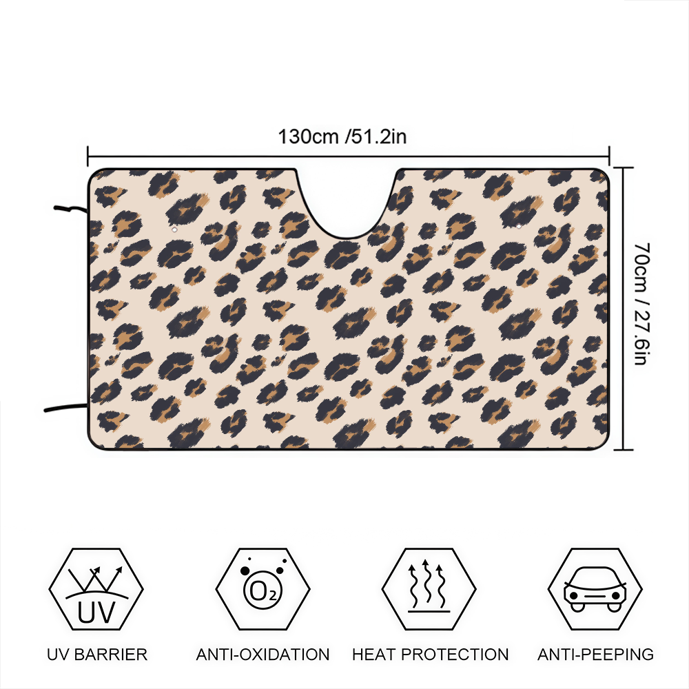 Leopard Print Car SunShade Solar Protection Windshield Sunshade Cover Sun Shade Auto Sun Visor Car Covers: Lavender