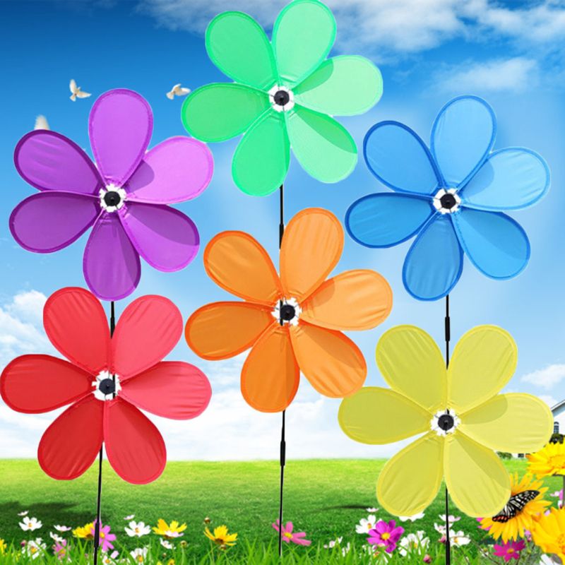 ¡Novedad! 6 piezas de molino de viento de una sola hilera de seis hojas para decoración de jardines y casas, juguetes para niños