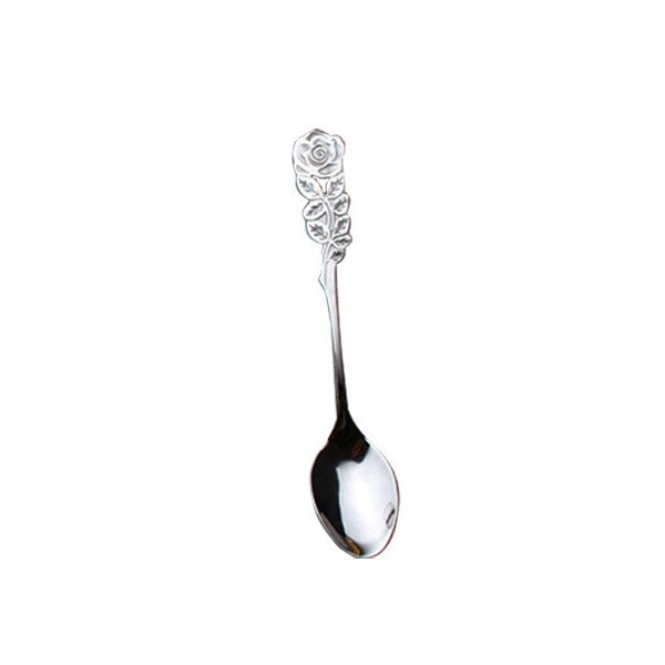 Colorful Handle Spoons Drink Soup Drinking Tools Flatware Kitchen Gadget coffee scoops multi color: silvery