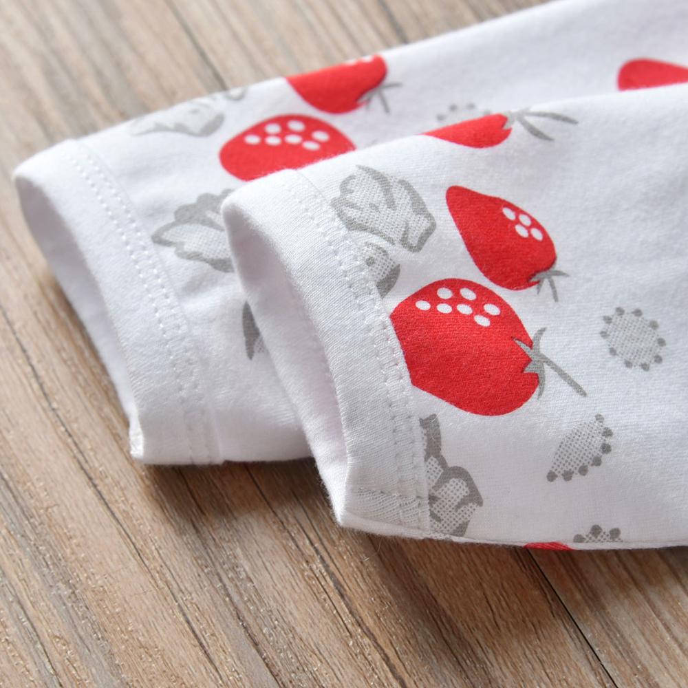 Nyfødte baby piger romper sød jordbær print bomuld langærmet jumpsuit efterår outfit tøj spædbarn toddler tøj