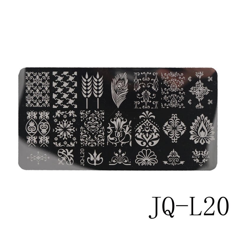 12 x 6cm rustfrit stål skønhed blonder billede nail art gør det selv billede printer manicure stencils negle stempling plader skabeloner: Jq -l20