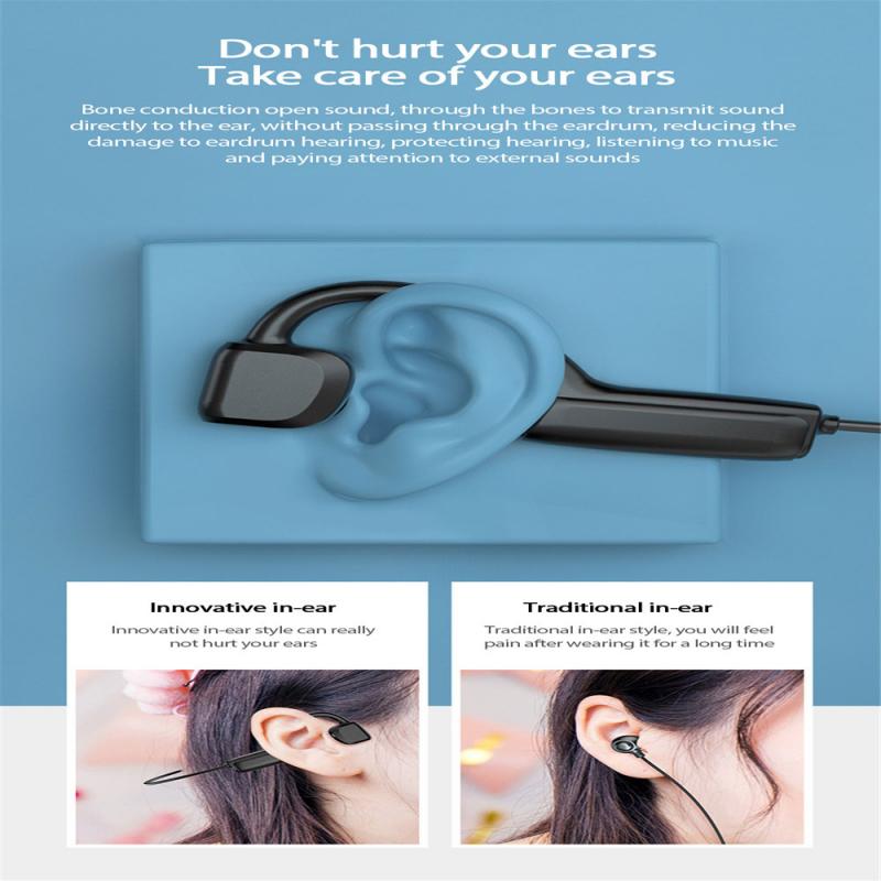 Bone Conduction Headphones - Bluetooth 5.1 Wireless Sport Earbuds - 10-15M Range - 5-6 Hrs Talk Time