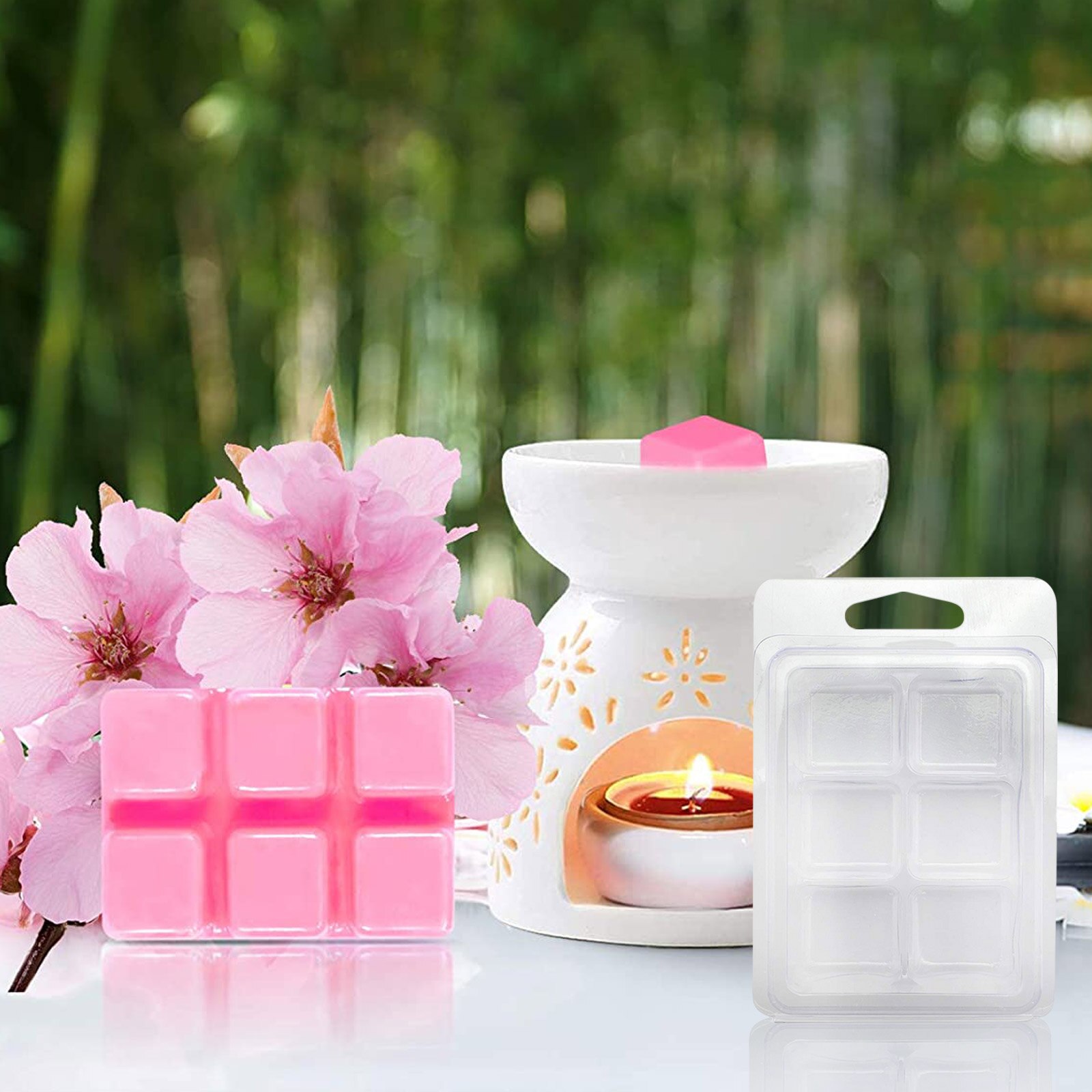 Behogar Wax Melt Molds 6-Cell Round Clear Plastic Clamshells Tray Containers for DIY Candle Handmade Soaps Making Supplies