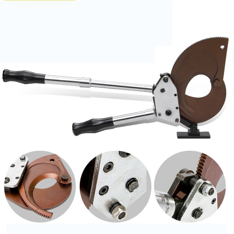 Manual Cable Cutting Tool Ratcheting Ratchet Cable Cutter 13J Cutting Rang Max 150mm2