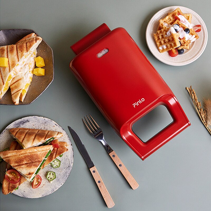 Xiaomi-Mini sandwichera Mijia Pinlo, máquina de desayuno, tostadora eléctrica, horno, plato , pan, tortitas, Multi Cocina