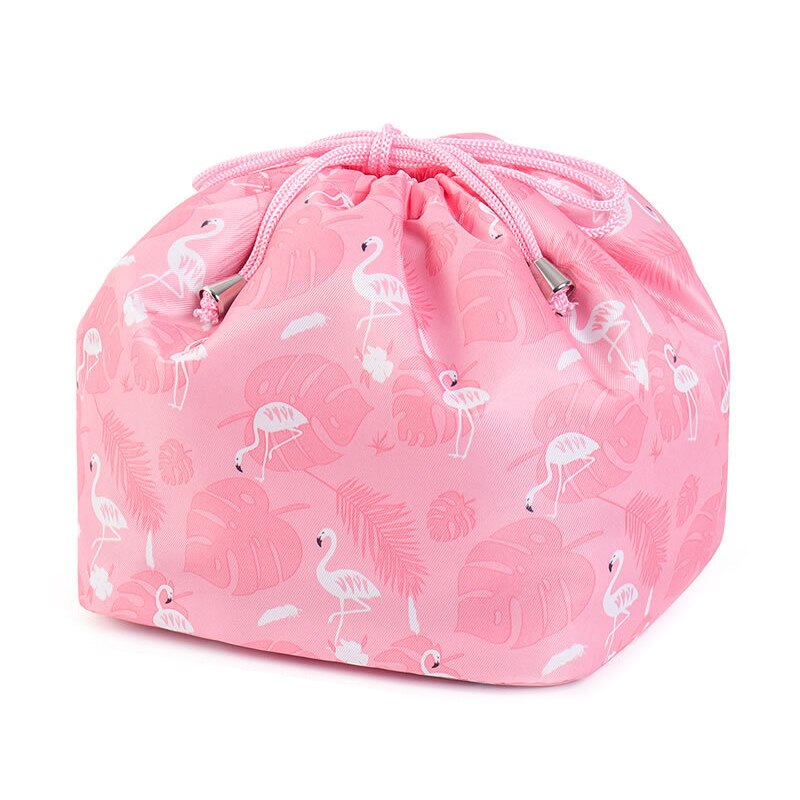 Mulheres de alta capacidade saco cosmético fim de semana viagem cordão maquiagem organizadores casa banheiro armazenamento bolsa acessórios suprimentos: Pink