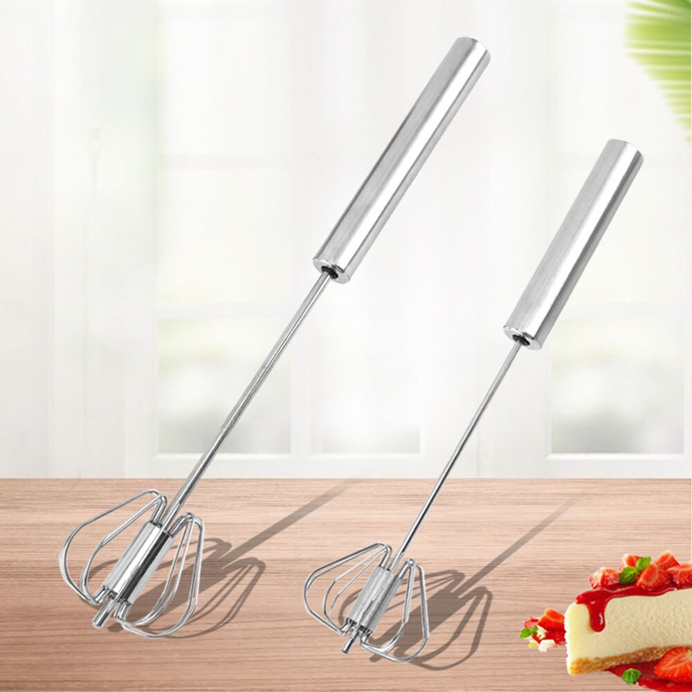 Halbautomatische Rührgerät Ei Schläger Manuelle Selbst Drehen Edelstahl Schneebesen Hand Rührgerät Ei Creme Rühren Küche Werkzeuge