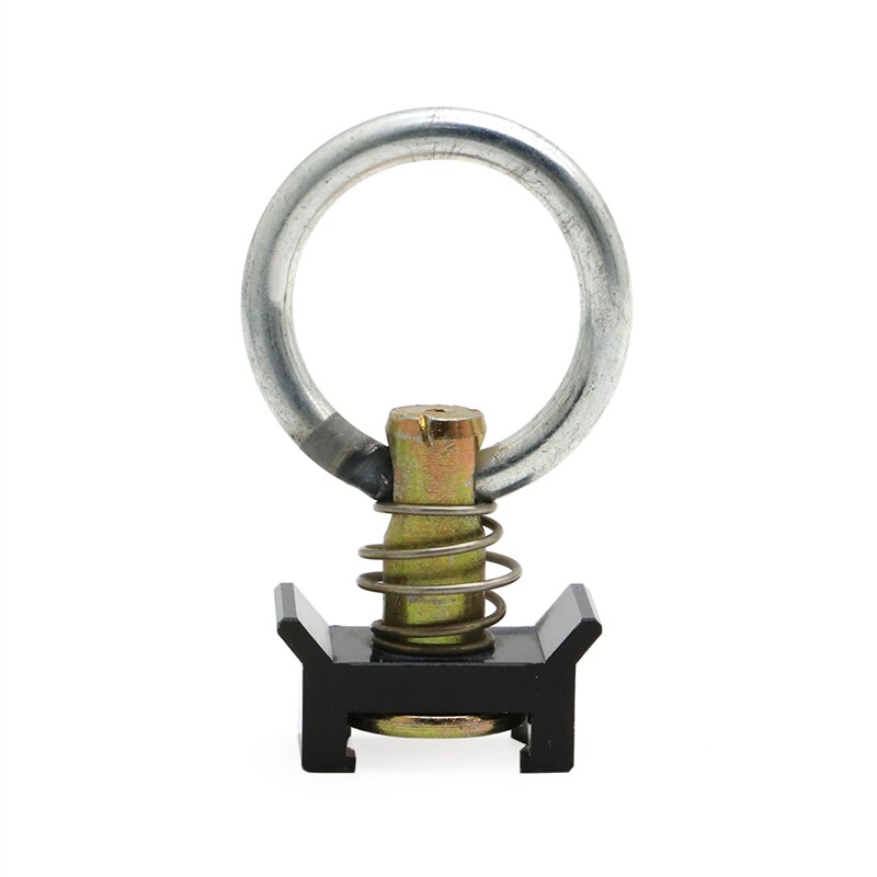 2/5/10Pcs Black Single Stud L-Track Fitting with Round Ring Spring Bolt Airline for L Track Logistic Track