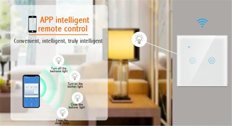 1/2/3/4 Gang WiFi Smart Light Switch 170-240V Touch Wireless Remote Control Home Wall Button For Alexa And Google Home Assistant