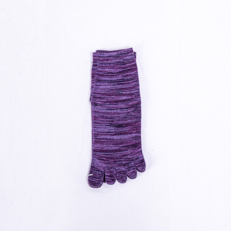 Kvinnor pilates femfingrar bomull yoga strumpor andas silica gel halkfria sport strumpor för fitness gym strumpor: 636b lila