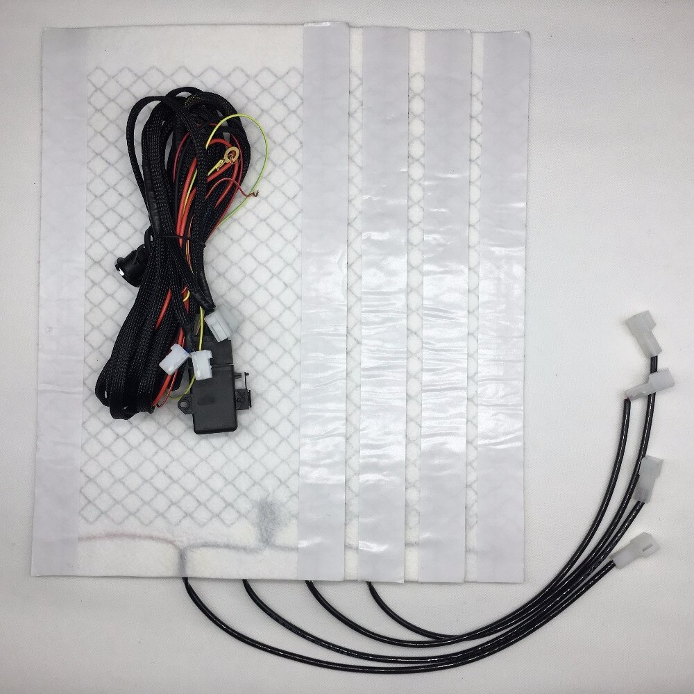2 sæder 4 puder universel kulfiber opvarmet sædevarmer 12v måtter 2 urskive metal rund opvarmet kontakt til chevrolet aveo kit
